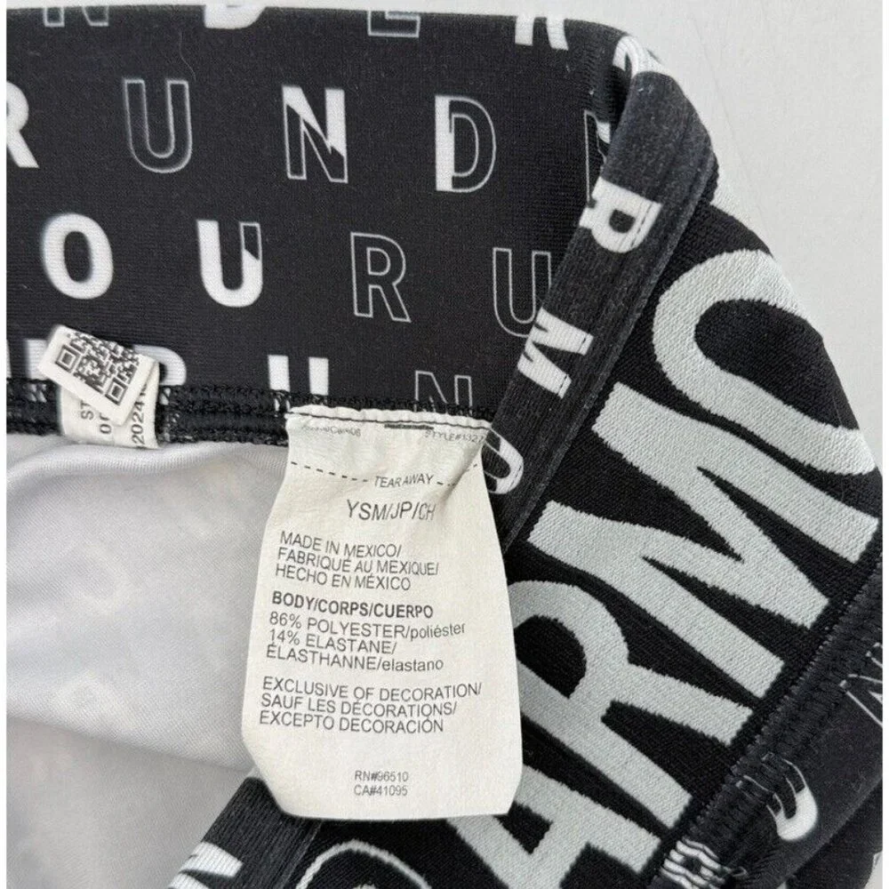 Under Armour YSM Girl’s Black/White/Gray Big Logo Leggings Pull On, See‎ Photos